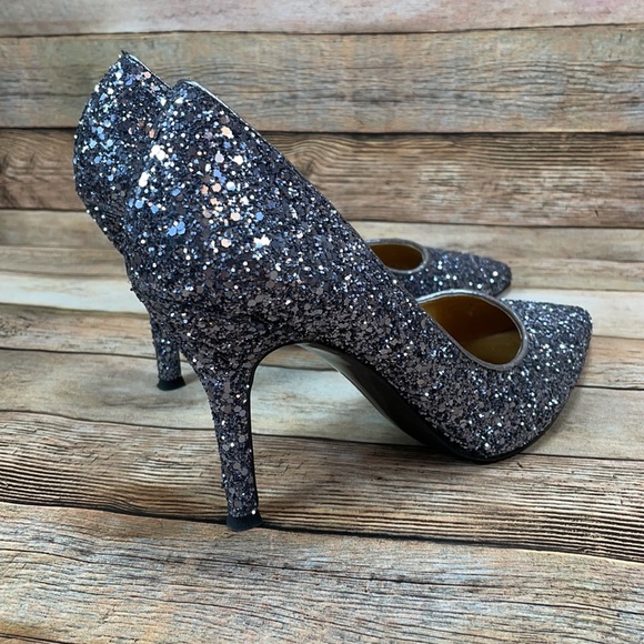 Nine West Silver Glitter Heels Size 5.5 - Picture 7 of 14